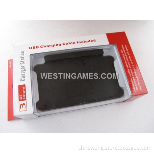 Charger Station with USB Charging Cable Black for N3DS/3DS Console